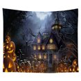 thumbnail image 2 of Casa embrujada de Halloween Tapiz impreso Tapices de fiesta Arte Colgante de pared Banner para sala de estar Dormitorio Decoración del hogar 100X 75 CM, 2 of 5