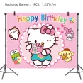thumbnail image 5 of Juego de decoraciones para fiesta de cumpleaños de Hello Kitty con dibujos animados, vajilla desechable para niñas, vasos, platos, servilletas, pajitas, suministros para baby shower, 5 of 5