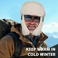 thumbnail image 7 of HOMEYA Winter Russian Ushanka Hat Trapper Aviator Windproof Cap with Ear Flaps for Men Women Outdoor Warm, Black, 7 of 7