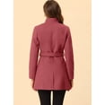 thumbnail image 4 of Abrigos Largos Con Cinturón De ManLarCon Cuello Alto Elegante De Invierno PaMujer Melon rojo L, 4 of 5