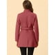 thumbnail image 4 of Abrigos Largos Con Cinturón De ManLarCon Cuello Alto Elegante De Invierno PaMujer Melon rojo L, 4 of 5