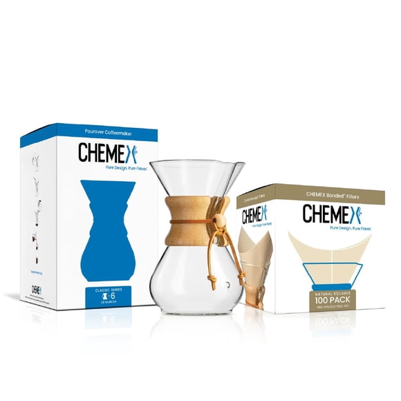 Cafetera Chemex Clásica Serie 6 Tazas con 100 Filtros