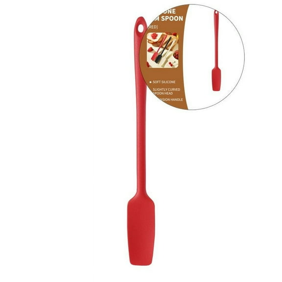 Yoloke Long Handle Silicone Jar Spatula Non-Stick Rubber Scraper Spatula Silicone Scraper for Jars, Smoothies, Blenders Cooking Baking Stirring Mixing Tools