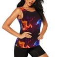 thumbnail image 2 of Hirioo Futuristic Red And Blue Bird for Women's Workout Tank Top Sleeveless Workout Tops Athletic Gym Shirts-XX-Large, 2 of 7