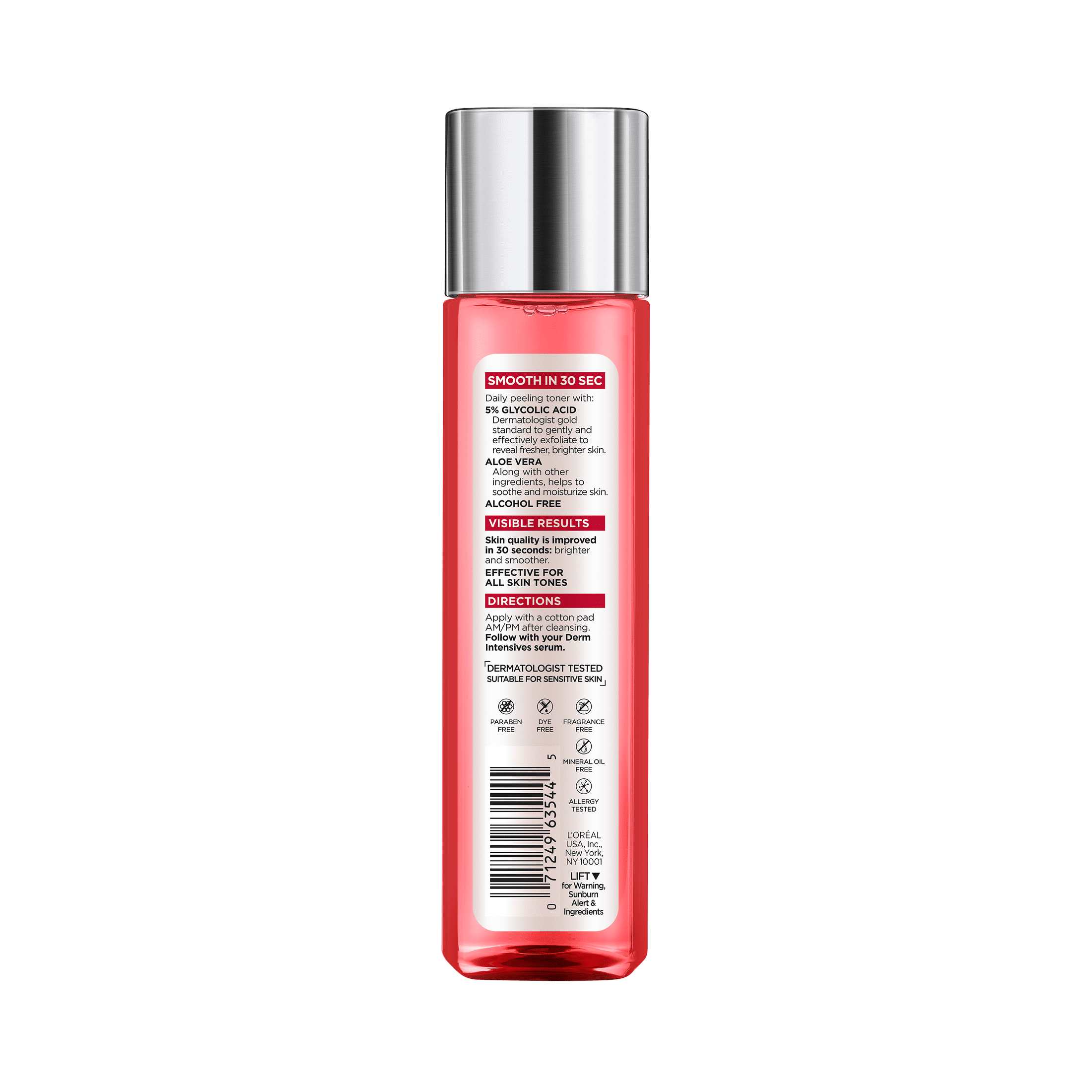 (3 pack) L'Oreal Paris Revitalift 5 Percent Glycolic Acid Peeling Toner, Smooths Skin Texture, 6 fl oz