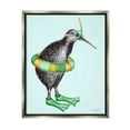 thumbnail image 4 of Stupell Industries Kiwi Bird Swimming Tube Flippers Summertime Illustration Graphic Art Luster Gray Floating Framed Canvas Print Wall Art, Design by Amelie Legault, 4 of 5