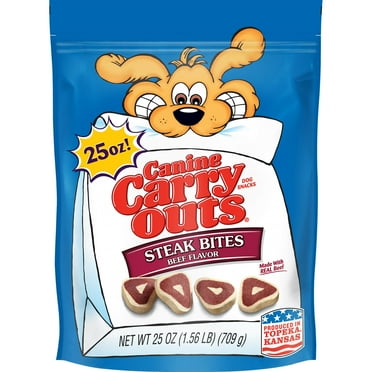 Canine Carry Outs Steak Bites Beef Flavor Chewy Dog Snacks, 25-Ounce
