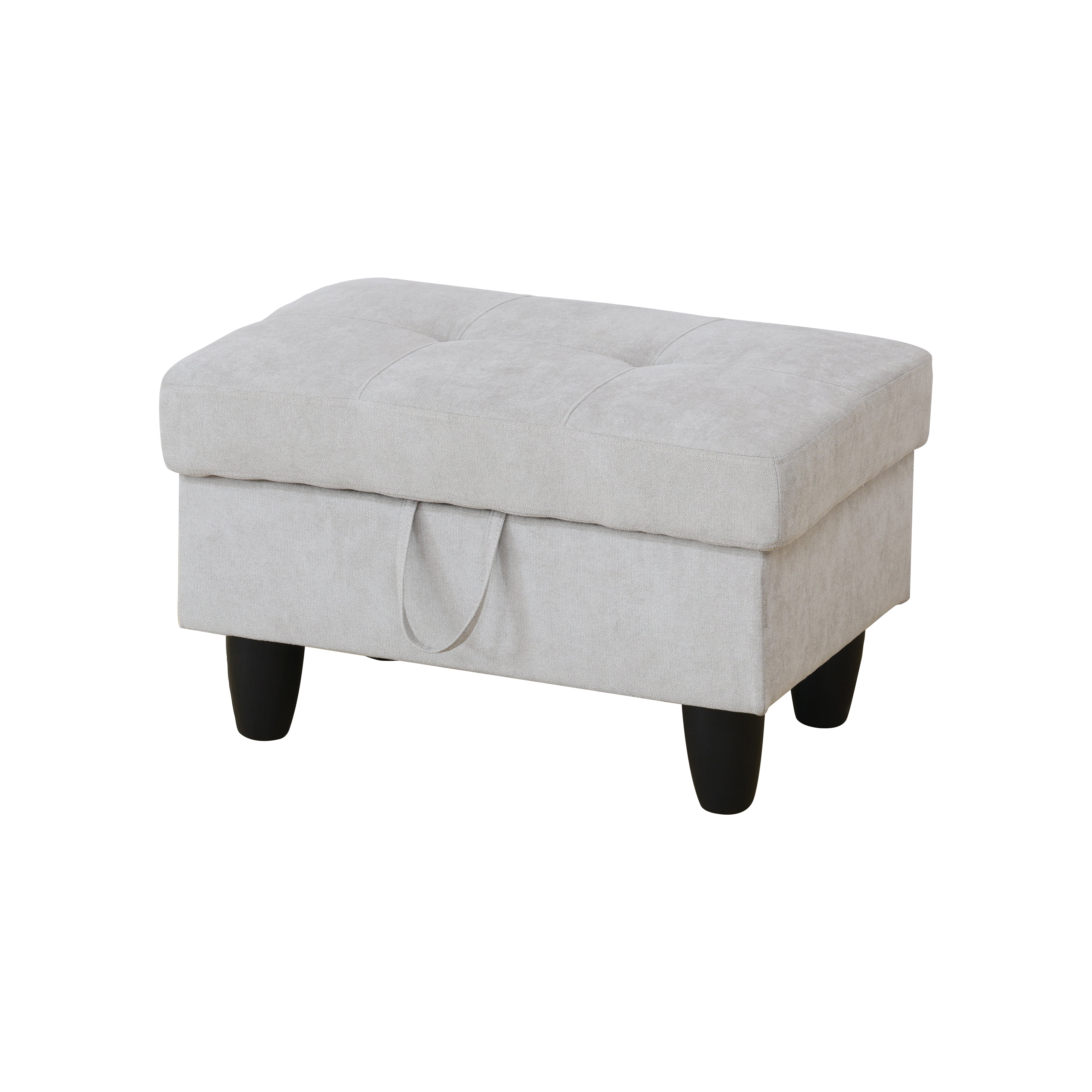 MAYEERTY Ottoman with Storage for Modular Sectional Sofa, Light Grey
