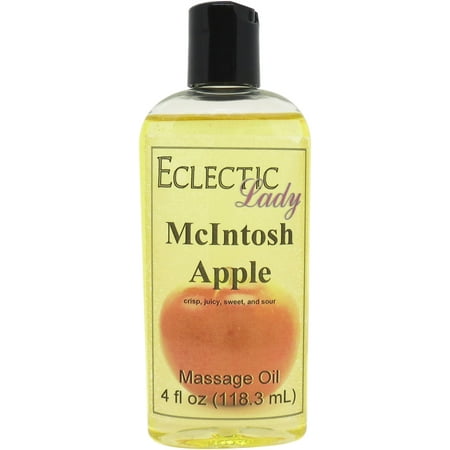 McIntosh Apple Massage Oil by Eclectic Lady, 4 oz, Sweet Almond Oil and Jojoba Oil