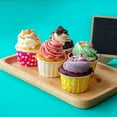 thumbnail image 4 of Forros para Cupcakes Mini Lattice, 50Pcs Forros para Muffins de Cupcake, Envases de Papel a Prueba de Grasa (Rosa y Blanco), 4 of 6