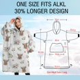 thumbnail image 4 of Oversized Wearable Blanket Hoodie,White Highland Cow Flower Pattern Sherpa Blanket Hoodie with Super Pockets,Super Warm Fuzzy Pullover for Women & Men, 4 of 6