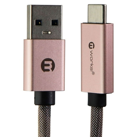 mworks! mPOWER! (6-Ft) Braided Type-C to USB Charge and Sync Cable - Rose Gold