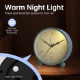 Classic 4 Inch Analog Alarm Clock Green Silent Non Ticking Quartz Clock ...