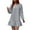 Gray, variant on ChaoHeng Plus Size Dresses Trendy Dresses for Women 2025 Classy Women's Fashionable Long Sleeved Round Neck Solid Color Dress