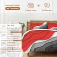 thumbnail image 6 of 3 Piece Red Black Ombre Duvet Cover Set Queen Size,Microfiber Comforter/Quilt Cover with Corner Ties and 2 Pillowcases,Modern Geometric Abstract Aesthetics Cream Soft Bedding with Zipper Closure, 6 of 8