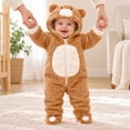 thumbnail image 6 of Animal for Soft Warm Bear Hooded Long Sleeve Jumpsuit Cartoon Outfit, 6 of 6