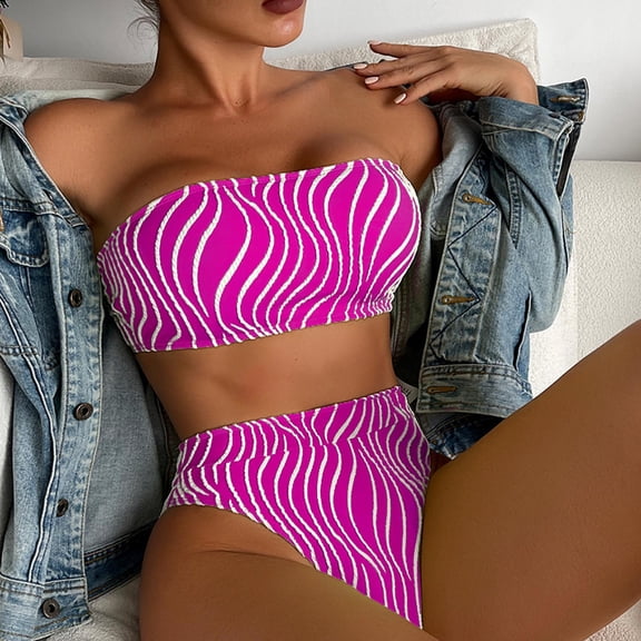 Kukoosong Women's Two Piece Bikini Sets Fashion Comfortable Plain Swimsuit Swimwear Bathing Suits