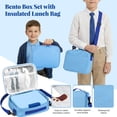 thumbnail image 4 of Bento Lunch Box Set for Kids with 9.5oz Soup Thermo Leak-Proof Lunch Food Container with Insulated Hot Food Jar for Kid Toddler Girls Boys Teens to School,Travel Blue, 4 of 8