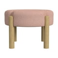 thumbnail image 4 of HomePop Luna Round Upholstered Ottoman, Pink Boucle, 4 of 8