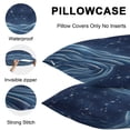 thumbnail image 4 of Waterproof Throw Pillow Covers Set of 2, 16x16 Inch Blue Stars Decorative Pillowcases Outdoor Pillow Slip Cushion Covers Set for Couch Tent Fantasy Blue Waves Cosmos Sky, 4 of 8