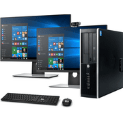 Restored HP Elite Desktop SFF Computer PC Intel Core i5 3.3GHz Processor 16GB Ram 1TB HDD Bto Wireless KB & Mouse Wifi Adapter Bluetooth Dual 19" FHD LCD Bto 1080p Webcam Windows 10 (Refurbished)