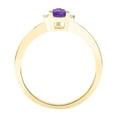 thumbnail image 2 of SZUL Women's Pear Shaped Amethyst and Diamond Classic Band in 10K Yellow Gold, 2 of 5