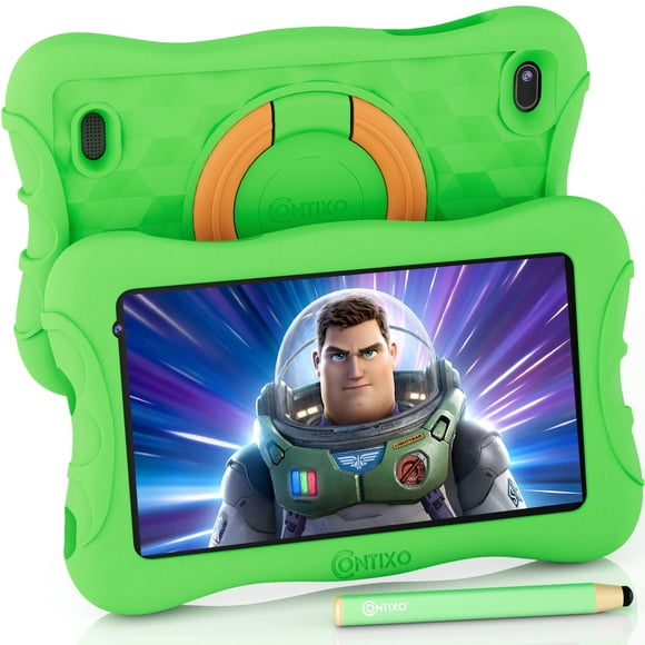 Kids Tablet Contixo V10Plus, 7-inch IPS HD, ages 3-7, Toddler Tablet with Parental Control, Android, 32GB, Learning Tablet for Children with Teachers Approved Apps and Kid-Proof Case, Green