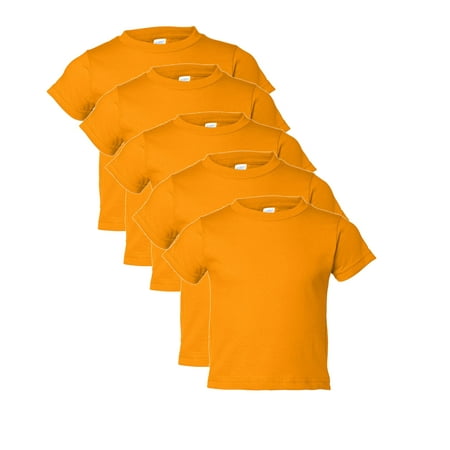 

Couver 5-Pack Toddler Baby Girls Boys Cotton Jersey Short-Sleeve T-Shirt Activewear Gold 3T