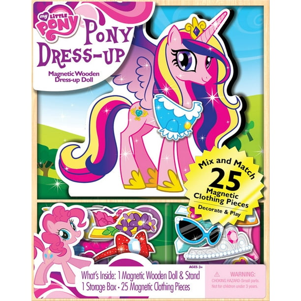 My Little Pony Dress Up Wooden Magnetic Play Set 25pc Walmart Com