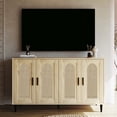 thumbnail image 1 of Buffet Storage Cabinet with Rattan Decorating Living Room Wood Kitchen Sideboard Accent Cabinet, 1 of 6