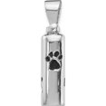 thumbnail image 1 of Sterling Silver Rhodium-Plated Enameled Paw Prints Ash Holder Pendant (23.2 X 7.15) Made In Thailand qp5323, 1 of 5
