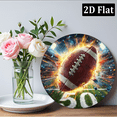 thumbnail image 6 of 2D Flat, Perfect Football Gift for Fans Football-Themed Round Metal Sign - Perfect for Home, Cafe, or Garage Decor Ideal Gift for Sports Fans, Perfect for Room Decor8*8in, 6 of 6