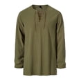 thumbnail image 2 of JOANKDMI Mens Medieval Lace-up Tunic Long Sleeve V Neck Vintage Shirt Viking Pirate Costume Top for Role Play Stage Performance Daily Wear, 2 of 7