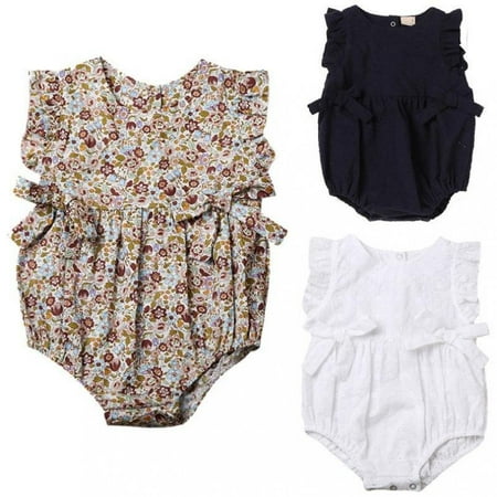 

Summer Newborn Baby Girls Floral Romper One Pieces Jumpsuit Sunsuit Outfits