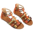 thumbnail image 1 of Sandalias planas para mujer, sandalias de verano, sandalias de vestir de gladiador, pantuflas de tobillo, correas tejidas, chancletas, tanga, zapatos de playa bohemios Adepaton WMZL-1678-5, 1 of 7