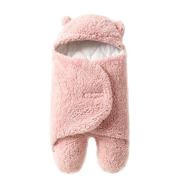 Sacos de dormir Cute Baby Swaddle Manta Recién nacido Swaddle Wrap Suave felpa Recibir Swaddle Wrap Saco de dormir para bebé con pies Saco de dormir para bebé para invierno, tamaño M para bebés de 0 a Meterk Sacos de dormir