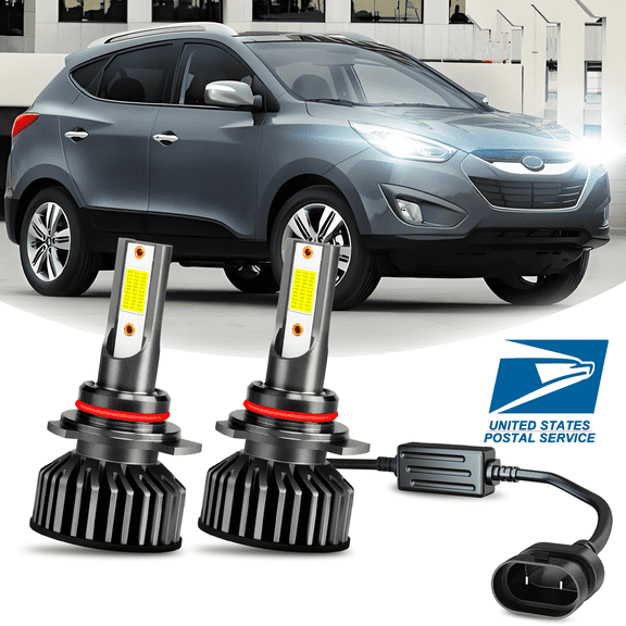For Hyundai Tucson 2014-2015 LED Headlight Bulbs 9012 High/Low Beam 6000K White 2pcs
