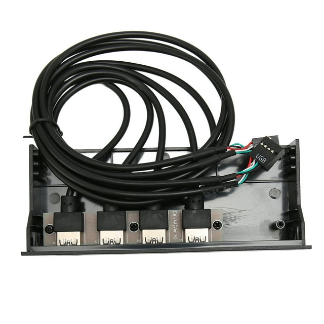 Optical Drive Front Panel, 4 Ports 5.25 Inch USB2.0 Hub Front Panel Sturdy Metal Construction Multifunctional 19 Pin For 5.25 Inch PC Computer Case