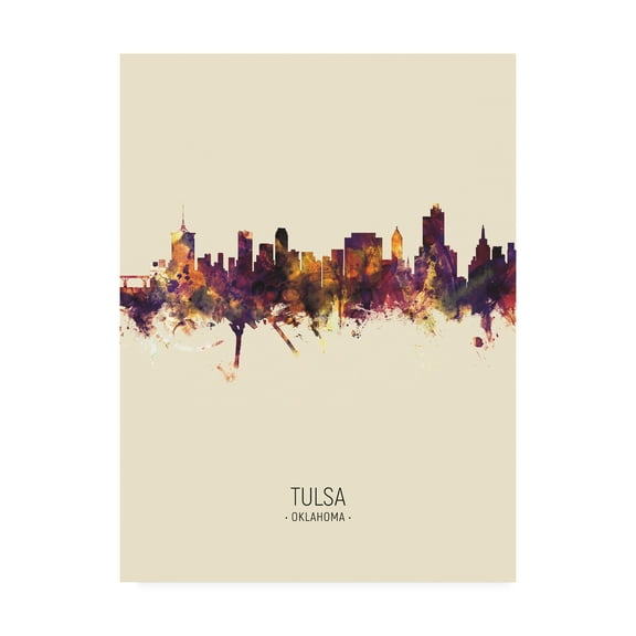 Trademark Fine Art 'Tulsa Oklahoma Skyline Portrait III' Canvas Art by Michael Tompsett