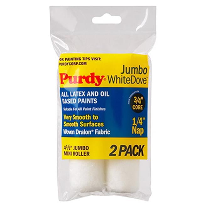 Purdy 140624010 4.5 x 0.25 in. White Dove Jumbo Mini Roller Cover - 2 Pack