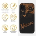 thumbnail image 4 of Case Yard Wooden Case for iPhone-X Soft TPU Silicone cover Slim Fit Shockproof Wood Protective Phone Cover for Girls Boys Men and Women Supports Wireless Charging Meow Design, 4 of 7