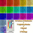 thumbnail image 3 of Chok 1 Ensemble Guirlande Lumineuse pour Rideau de Fenêtre 300 LEDs RVB 24 Couleurs Changeantes Guirlande Féerique 7 Modes avec Télécommande Commande USB pour Halloween Noël Fête Mariage Maison Jardin Décorations Murales, 3 of 7