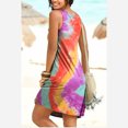 thumbnail image 3 of Fridja Womens Print O-Neck Tank Dress Sleeveless Basic Midi Club Dress, 3 of 6