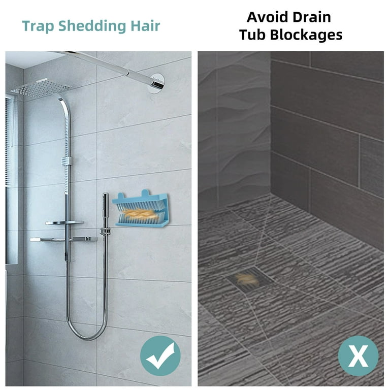 Shower Hair Catcher Wall Silicone Hair Trap for Bathroom Bathtub Drain  Protector