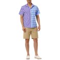 thumbnail image 2 of MODA NOVA Big & Tall Men's Striped Printed Plaid Shirt Short Sleeve Purple Black LT, 2 of 5