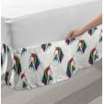 thumbnail image 2 of Unicorn Bed Skirt, Fantasy Horse Creature Rainbow Mane and Polygonal Geometric Forms Dream Modern Art, Elastic Bedskirt Dust Ruffle Wrap Around for Bedding Decor, 4 Sizes, Multicolor, by Ambesonne, 2 of 2