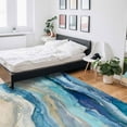 thumbnail image 6 of Area Rugs Indoor Non-Slip Rectangle Rug 5x7 Ft Abstract Blue Gradient Beach Ocean Wave Oil Painting Rug Rubber Backing Floor Mats Non Shedding Home Decor Carpet for Entryway Living Room, 6 of 8