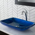 thumbnail image 3 of KRAUS Rectangular Blue Glass Vessel Bathroom Sink, 22 inch, 3 of 9
