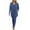 Blue, variant on Women's 3 Piece Solid Color Casual Set, Comfort Cardigan Slim Fit T-Shirt High Waist Drawstring Pants, Spring Fall Outfit, Everyday Lounge Wear Set Black L