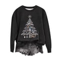 thumbnail image 4 of Riecok Christmas Fall Crewneck Hoodless Sweatshirt Womens Long Sleeves Winter Christmas Funny Graphic Oversized Soft Fashion Outfit Holiday Sweatshirts Pullover Blouse Tops Multicolor M, 4 of 4